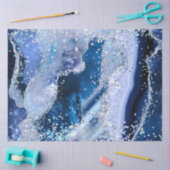 Chic Blue Agate w/Opalescent Sparkles Tissuepapier (Craft)