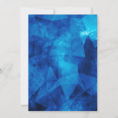 Chic blue aqua unicorn dripping glitter monogram kaart (Achterkant)