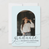 Chic Blue Arch 5 Photo Collage Afstuderen Aankondiging (Voorkant)