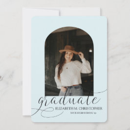 Chic Blue Arch 5 Photo Collage Afstuderen Aankondiging