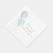 Chic Blue Balloons Boy Baby shower Servet (Hoek)