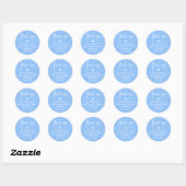 Chic Blue Bedankt baby shower Favor Gift Ronde Sticker (Vel)