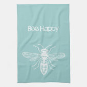 Chic Blue Bee Happy Theedoek (Verticaal)