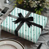 Chic Blue Birch Trees and Birds  Cadeaupapier