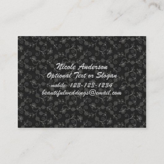 Chic Blue & Black Wedding Pro Visitekaartje (Achterkant)