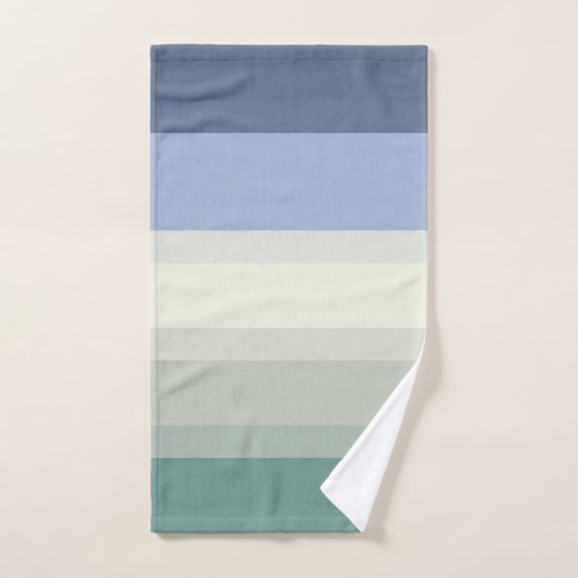 Chic Blue Blauwgroen Green Stripes Designer Ocean  Bad Handdoek (Handdoek)