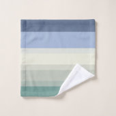 Chic Blue Blauwgroen Green Stripes Designer Ocean  Bad Handdoek (Wasdoekje)