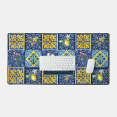Chic Blue blauwgroen Siciliaanse citrus Mediterraa Bureaumat (Keyboard & Muis)