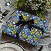 Chic Blue blauwgroen Siciliaanse citrus Mediterraa Cadeaupapier