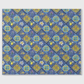 Chic Blue blauwgroen Siciliaanse citrus Mediterraa Cadeaupapier (Vlak)