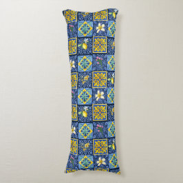 Chic Blue blauwgroen Siciliaanse citrus Mediterraa Lichaamskussen