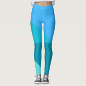Chic Blue & Blue Green Angles Leggings (Voorkant)