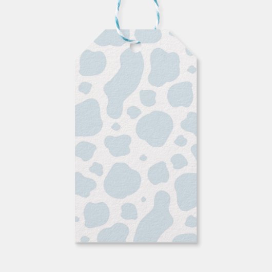 Chic Blue Boho Highland Cowboy Baby shower Cadeaulabel (Achterkant)