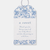 Chic Blue Bow Bloemen Baby Boy Douche Dank u Cadeaulabel (Achterkant)