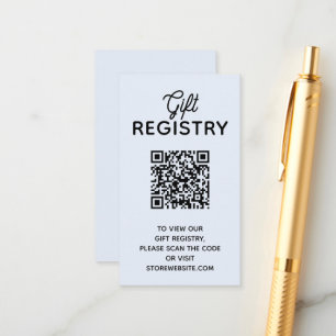 Chic Blue Boy Baby Shower Registratie QR Code Informatiekaartje
