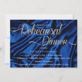Chic Blue Calligraphy Minimal Rehearsal Dinner Kaart (Voorkant)