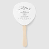 Chic Blue Calligraphy Wedding Program Fan Handwaaier (Achterkant)