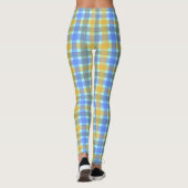 Chic Blue Check Patroon Leggings (Achterkant)