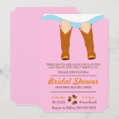 Chic Blue Cowgirl Country Bridal Shower Kaart (Voorkant / Achterkant)