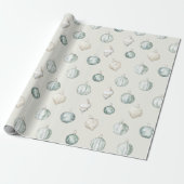 Chic Blue Cream Beach Ocean Christmas Cadeaupapier (Uitgerold)