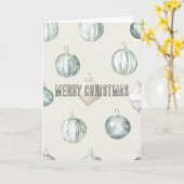 Chic Blue Cream Beach Ocean Christmas Kaart (Gele Bloem)