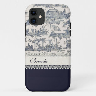 Chic Blue & Cream French Toiles Custom Case-Mate iPhone Case