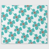 Chic Blue Daisy Pop Summer Flower Whimsical Gift Cadeaupapier (Vlak)