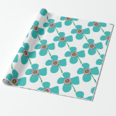 Chic Blue Daisy Pop Summer Flower Whimsical Gift Cadeaupapier (Uitgerold)