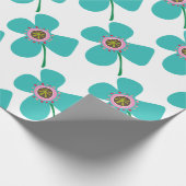 Chic Blue Daisy Pop Summer Flower Whimsical Gift Cadeaupapier (Hoek)