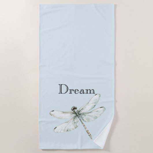 Chic Blue Dragonflies Dream Strandlaken (Voorkant)