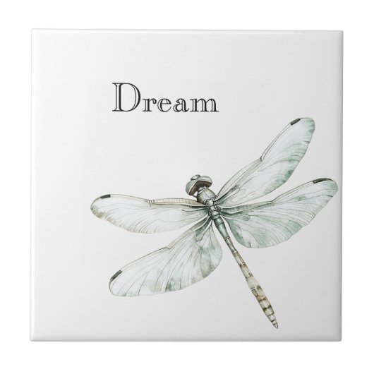 Chic Blue Dragonflies Dream Tegeltje (Voorkant)