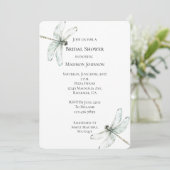 Chic Blue Dragonflies Floral Vrijgezellenfeest Kaart (Staand voorkant)