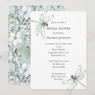 Chic Blue Dragonflies Floral Vrijgezellenfeest Kaart