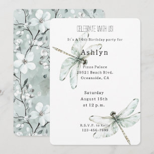 Chic Blue Dragonflies Verjaardag Kaart