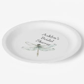 Chic Blue Dragonflies Vrijgezellenfeest Papieren Bordje (Gekanteld)