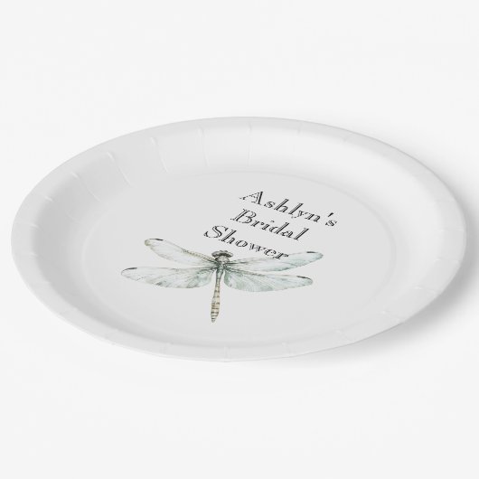 Chic Blue Dragonflies Vrijgezellenfeest Papieren Bordje (Gekanteld)