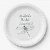 Chic Blue Dragonflies Vrijgezellenfeest Papieren Bordje (Voorkant)