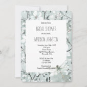 Chic Blue Dragonfly Dream Floral Bridal Shower Kaart (Voorkant)