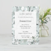 Chic Blue Dragonfly Dream Floral Verjaardag Kaart (Staand voorkant)