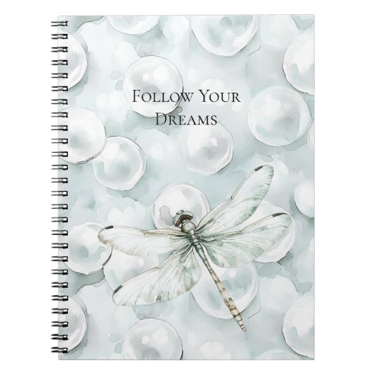 Chic Blue Dragonfly Dream Notitieboek (Voorkant)