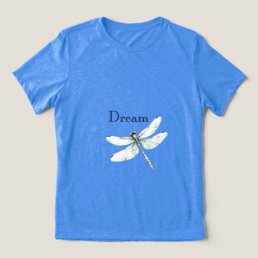 Chic Blue Dragonfly Dream Tri-Blend Shirt (Design voorkant)