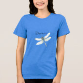 Chic Blue Dragonfly Dream Tri-Blend Shirt (Voorkant)