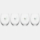 Chic Blue Dragonfly Dream Wijnglas Zonder Voet (Voorkant)