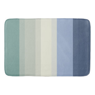 Chic Blue en Blauwgroen Green Stripes Designer Badmat