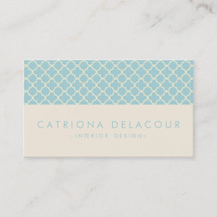 Chic Blue en Ivory Moroccan Pattern Visitekaartje