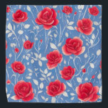Chic Blue en Red Waterverf Floral Pattern Bandana<br><div class="desc">Deze moderne waterverf florale afdruk in tinten blauw en rood is perfect voor het toevoegen van een hedendaagse aanraking aan uw producten. De schone lijnen en verse kleuren maken dit ontwerp perfect voor elk modern huis of kantoor decor.</div>