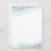 Chic Blue en Silver Glitter Baby shower Bedankkaart (Achterkant)