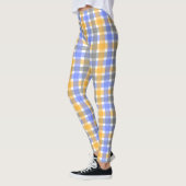 Chic Blue en Tan Check Patroon Leggings (Links)