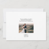 Chic Blue en white Script Weddenschap Bedankt (Achterkant)