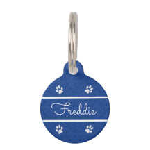 Chic Blue Faux Glitter Gepersonaliseerd Cat